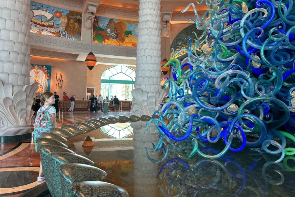 A view across the lobby of Atlantis The Palm hotel in Dubai
