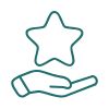 Hand and star symbol