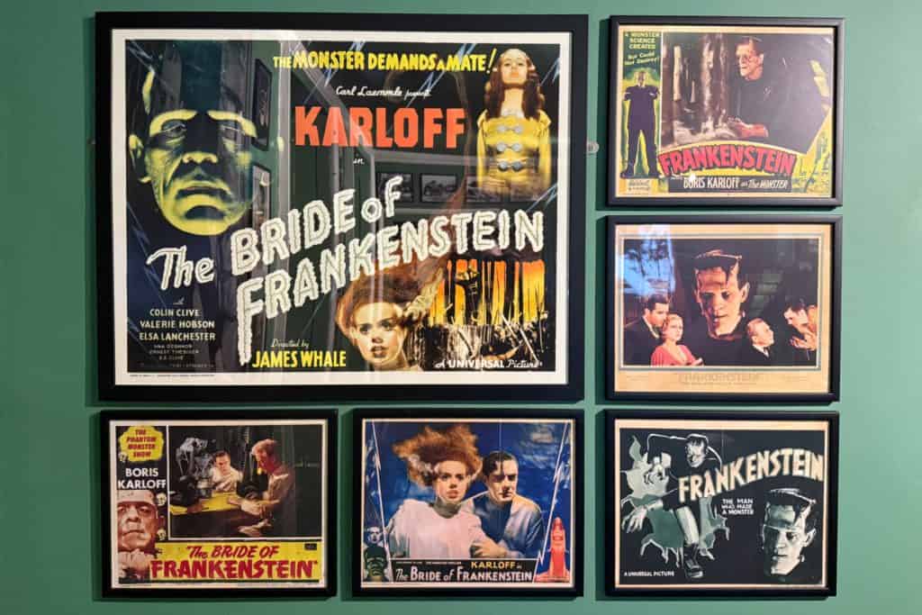 Vintage cinema posters for films made using the Frankenstein story