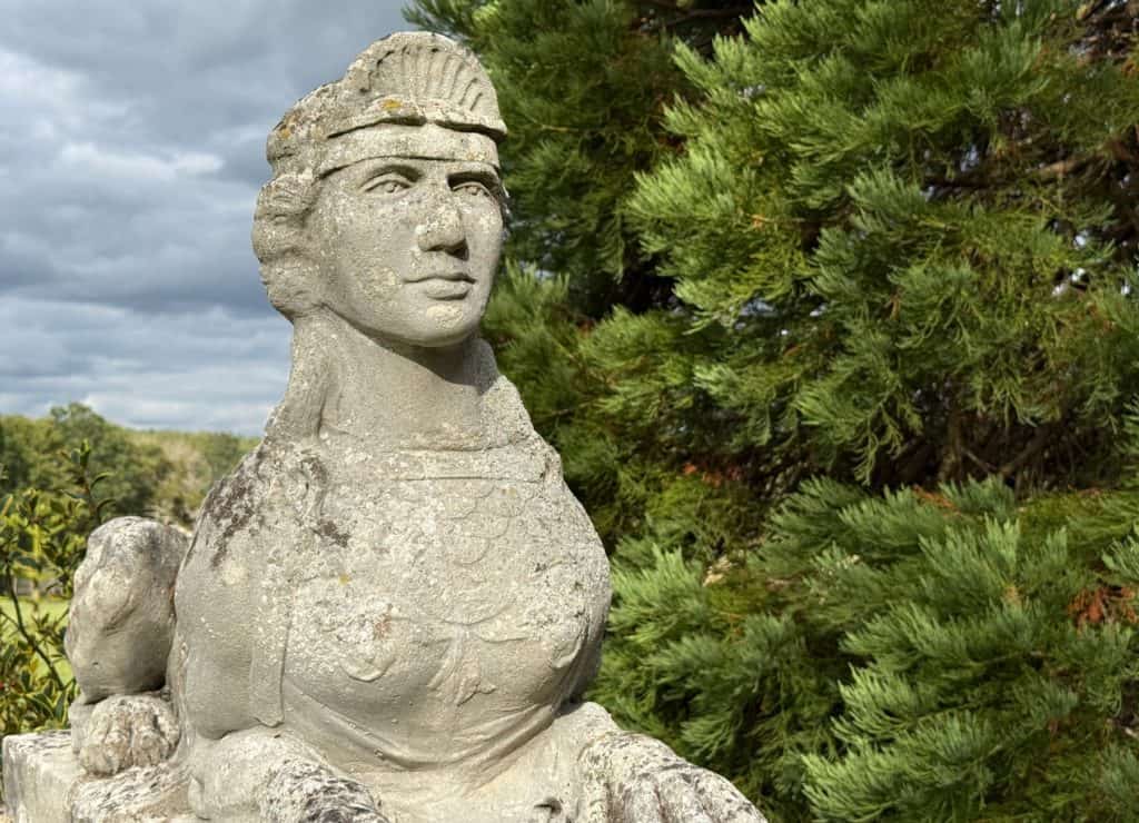 A stone sphinx in the garden of Buscot Park